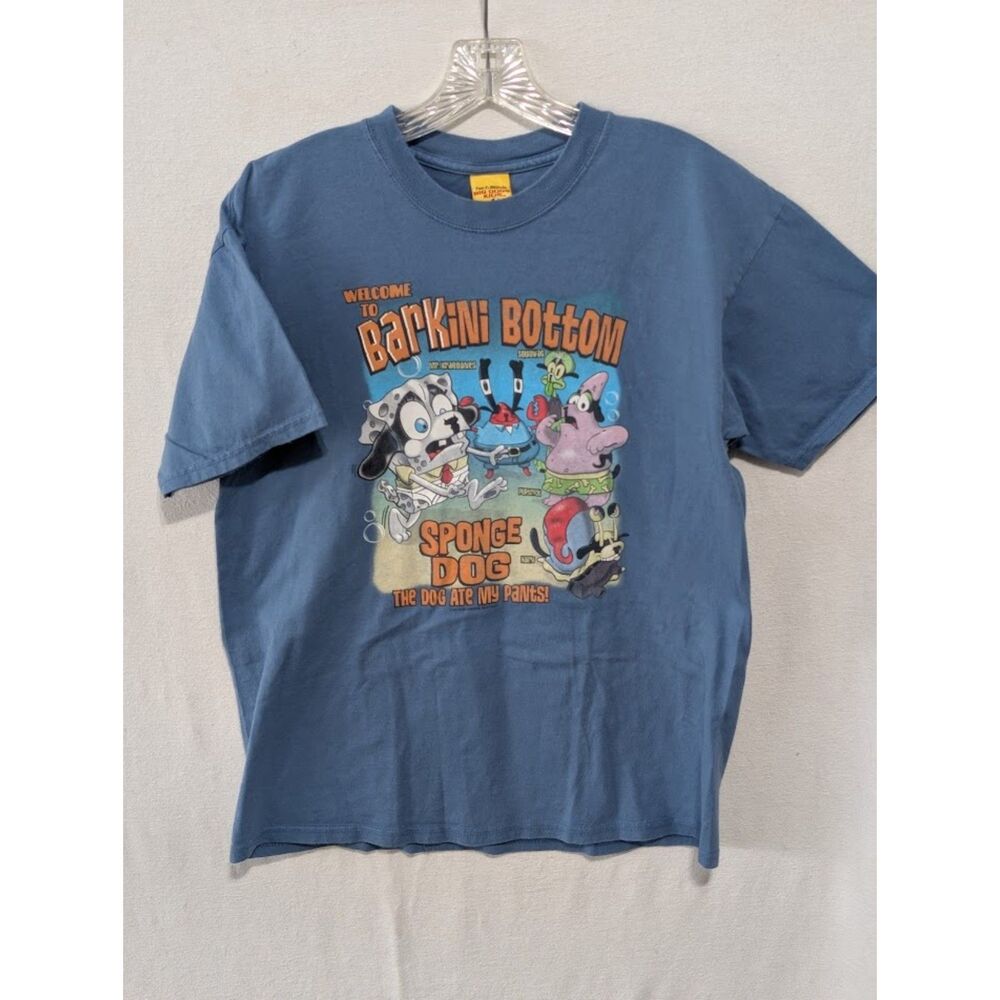 Vintage Y2K Big Dogs Kids Sponge Bob Themed Barkini Bottom T-Shirt Size 16/18